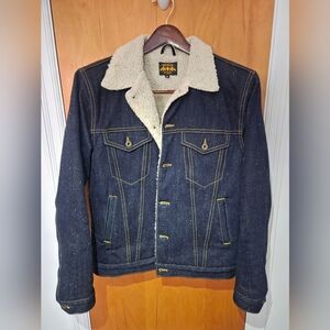 Selvage Denim Jacket With Sherpa Lining